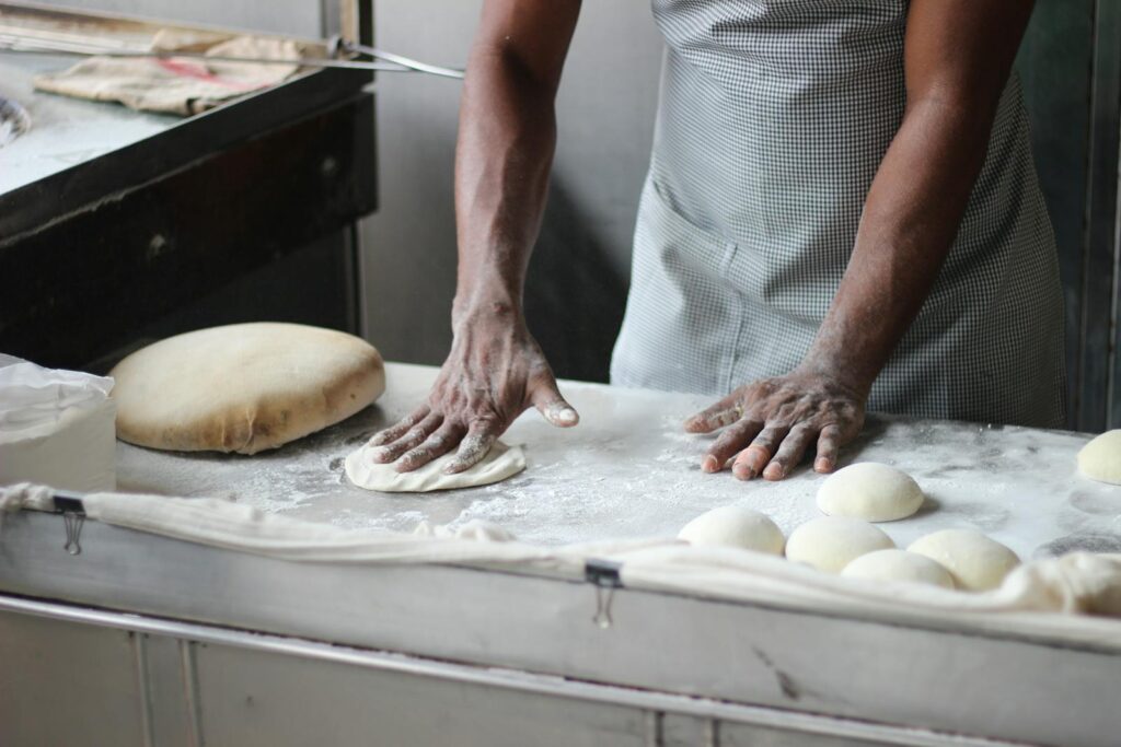 a chef making sourdough discard recipes